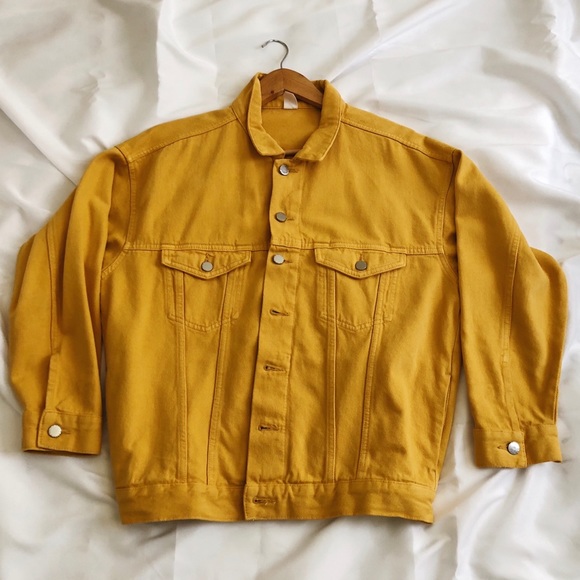 yellow denim jacket h&m